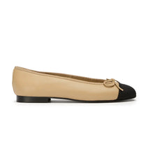 Robyn Sand Nappa/Black Grosgrain