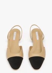 Pixie Sand Nappa/Black Grosgrain