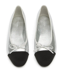 Robyn Silver Nappa/Black Grosgrain