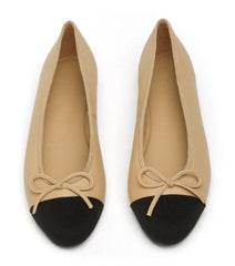 Robyn Sand Nappa/Black Grosgrain