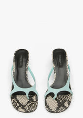 Kassy Turquoise Suede/Ecru Snake