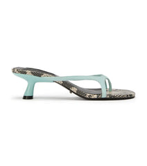 Kassy Turquoise Suede/Ecru Snake