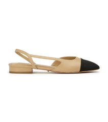 Pixie Sand Nappa/Black Grosgrain