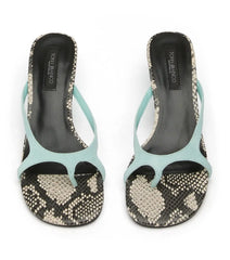 Kassy Turquoise Suede/Ecru Snake