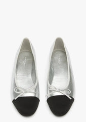 Robyn Silver Nappa/Black Grosgrain