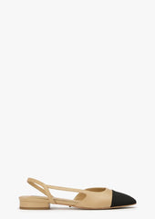 Pixie Sand Nappa/Black Grosgrain