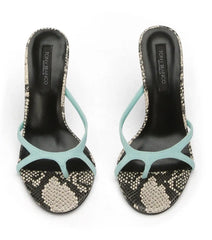 Dima Turquoise Suede/Ecru Snake