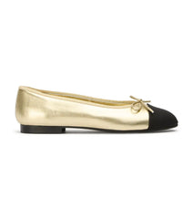 Robyn Gold Nappa/Black Grosgrain