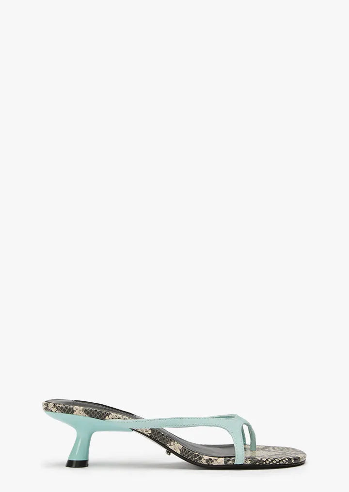 Kassy Turquoise Suede/Ecru Snake